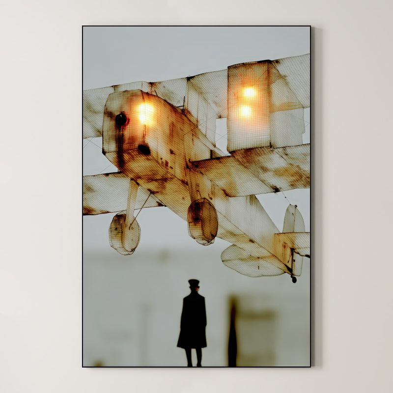 Aviation Ghost – Surreal Industrial Biplane Nostalgia Wall Art 375 Main image