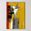 Mid Century Feline – Surreal Retro Cat Portrait Wall Art 383