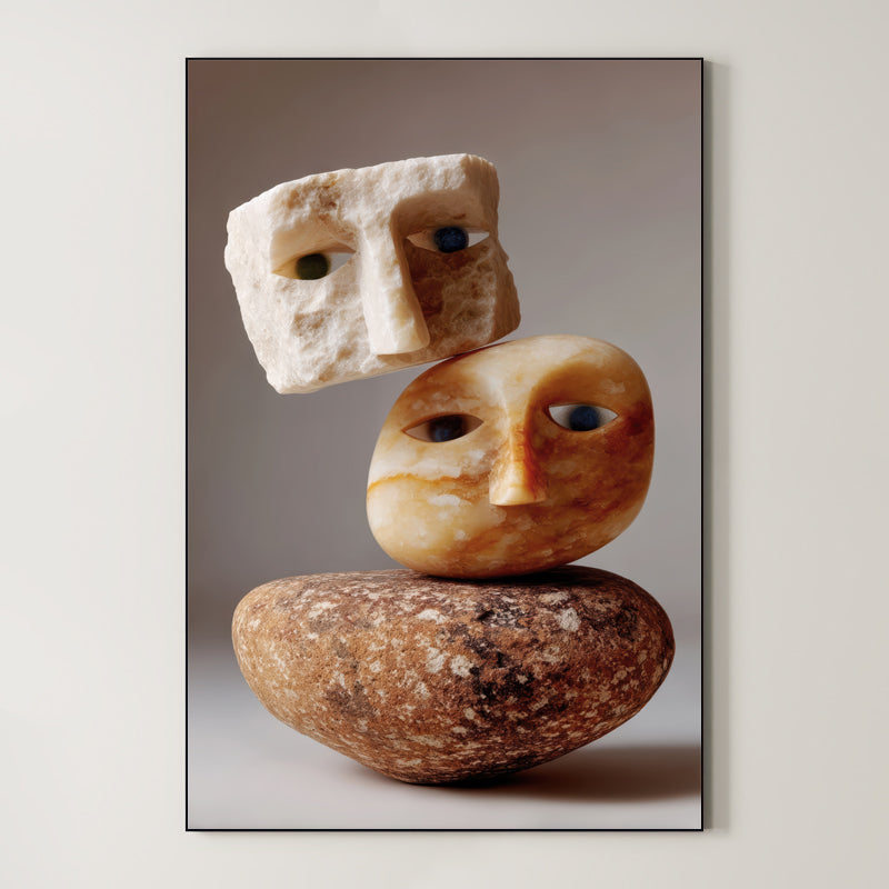 Stone Stack – Surreal Wabi Sabi Stone Portrait Wall Art 422