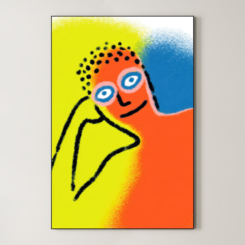 Daylight Dreamer – Surreal Minimalist Crayon Portrait Wall Art 258