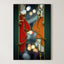 Red and Orange Profiles – Surreal Art Nouveau Sculptural Wall Art 410