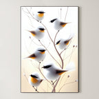 Frosty Morning Songbirds – Surreal Winter Nature Bird Wall Art 201
