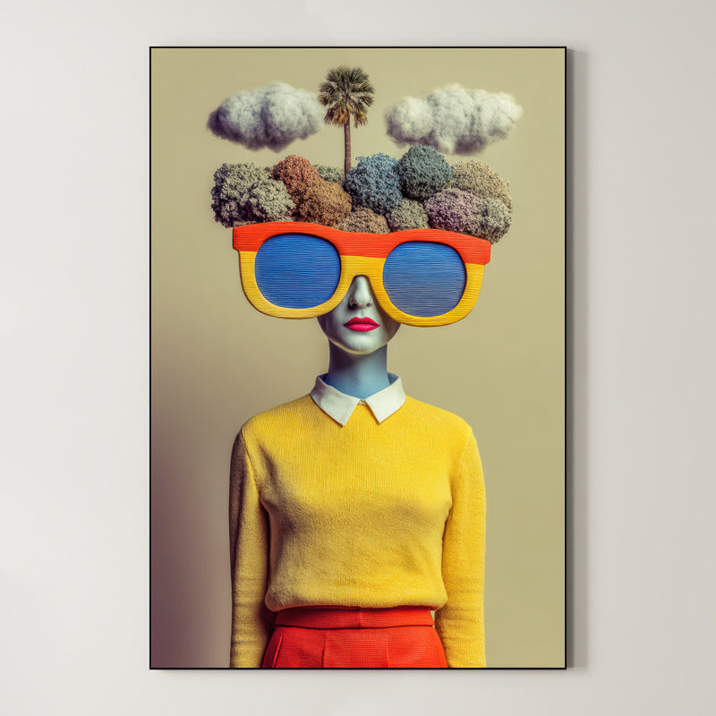 Garden Vision – Surreal Retro Botanical Portrait Wall Art 432 Main image