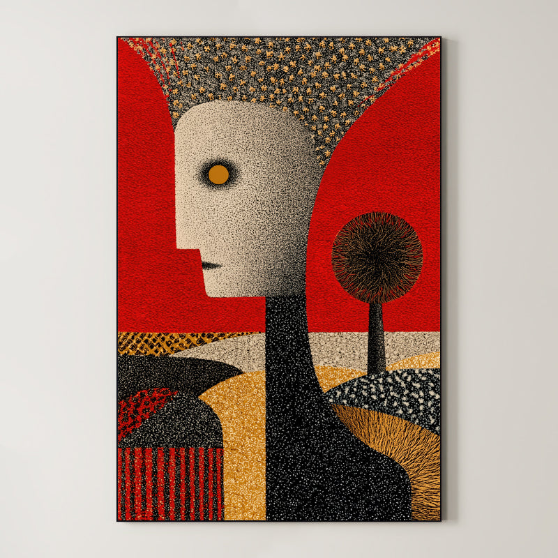 Folk Surreal Figure – Surreal Folk Art Wall Art 098