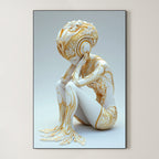 Gold Filigree Figure – Surreal Ornate Wall Art 142