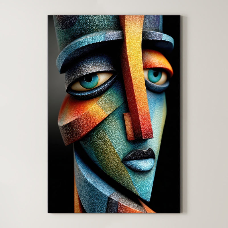 Faceted Face – Surreal Cubist Geometric Portrait Wall Art 461 Main image
