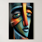 Faceted Face – Surreal Cubist Geometric Portrait Wall Art 461