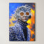 Cobalt Lattice – Surreal Avant-Garde Fashion Portrait Wall Art 331