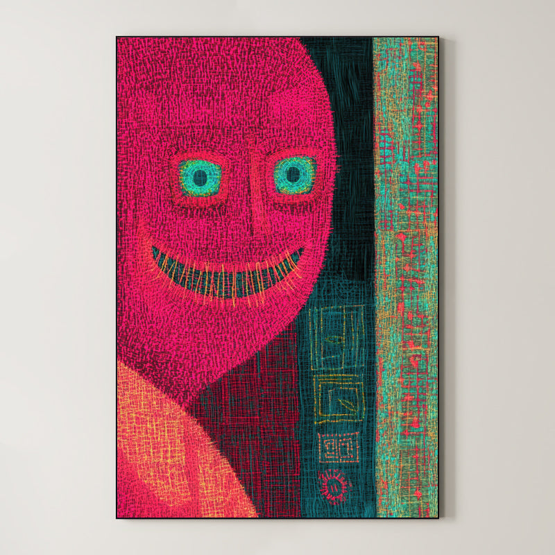 Vibrant Crosshatch – Surreal Graphic Line Portrait Wall Art 371 Main image