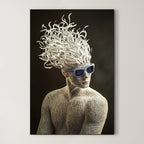 Abstract Ribbons Portrait – Surreal Abstract Wall Art 016