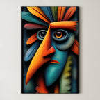 Prismatic Persona – Surreal Vibrant Relief Portrait Wall Art 463