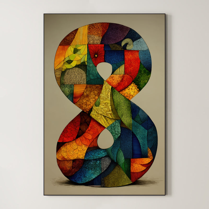 Mosaic Number Eight – Surreal Graphic Symbol Wall Art 249 Main image