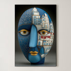 Azure Cityscape – Surreal Metaphysical City Portrait Wall Art 464