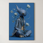 Stylized Mythic Figure – Surreal Ancient Symbol Wall Art 209
