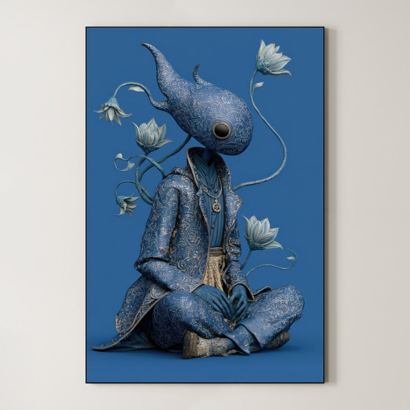 Stylized Mythic Figure – Surreal Ancient Symbol Wall Art 209