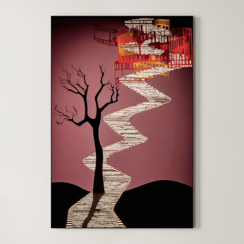 Narrative Ascent – Surreal Graphic Journey Wall Art 593 Main image