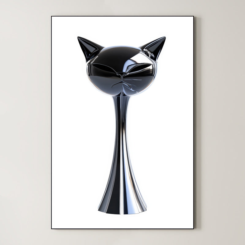 Modern Abstract Cat – Surreal Animal Wall Art 084 Main image