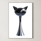 Modern Abstract Cat – Surreal Animal Wall Art 084