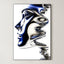 Blue Chrome Wave – Surreal Futuristic Profile Wall Art 578