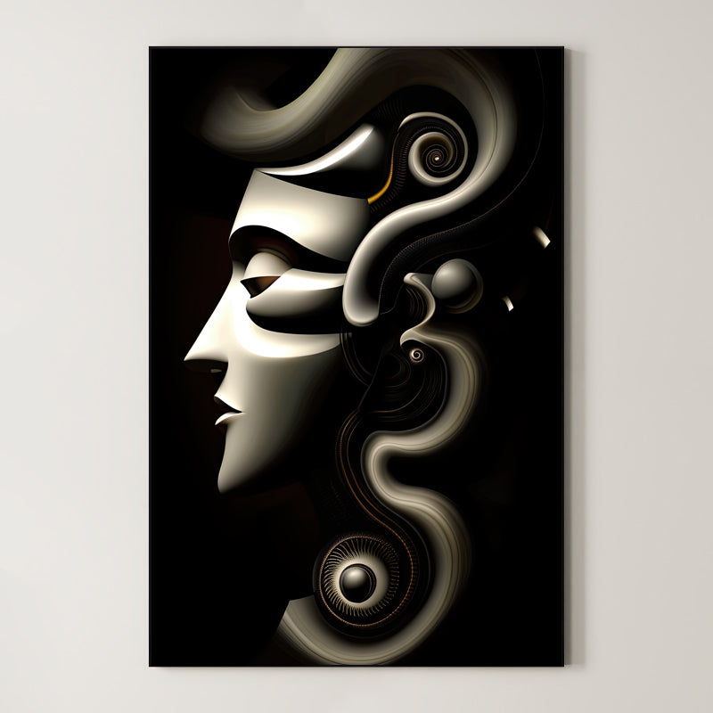 Mechanical Muse – Surreal Sculptural Portrait Wall Art 531 Main image