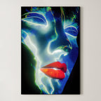 Luminous Dream – Surreal Indigo Portrait Wall Art 558