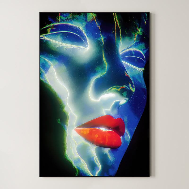 Luminous Dream – Surreal Indigo Portrait Wall Art 558