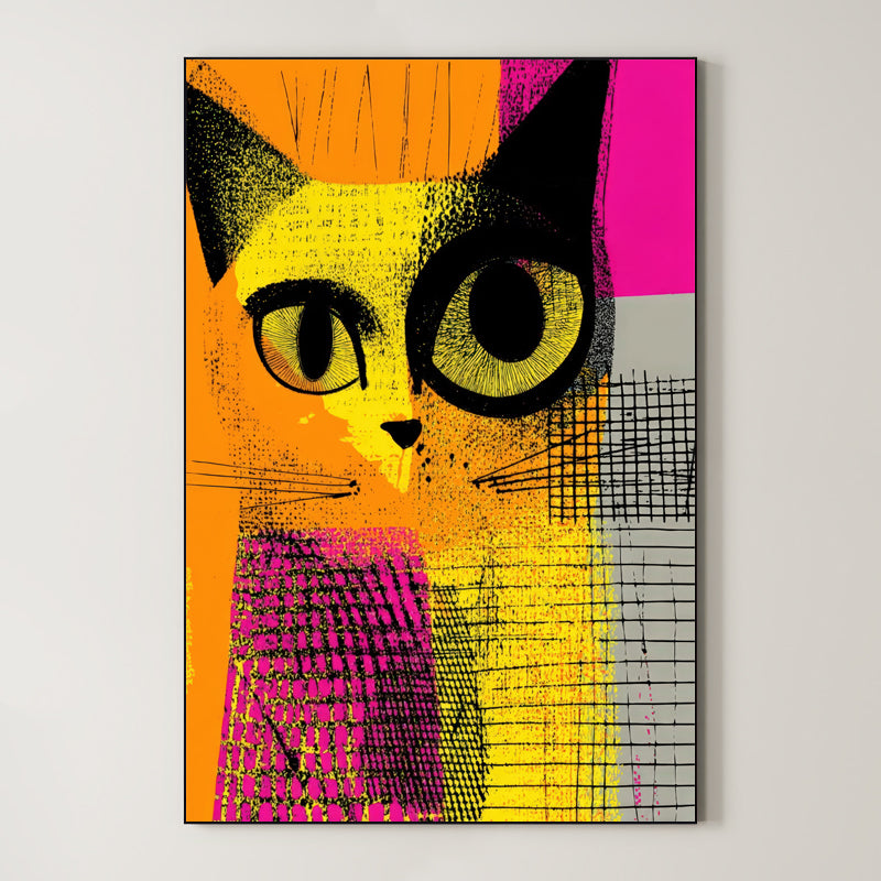 Retro Graphic Portrait – Surreal Vintage Bold Figure Wall Art 385