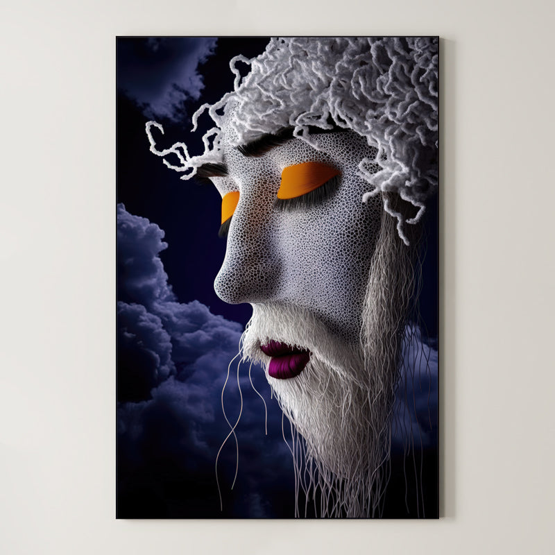 Woven Silence – Surreal Avant-Garde Mesh Portrait Wall Art 330