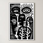 Eyes and Branches – Surreal Folk Graphic Print Wall Art 439