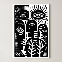 Linocut Art Watchers 439