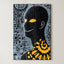 Amber Gaze – Surreal Folk Swirl Figure Wall Art 590
