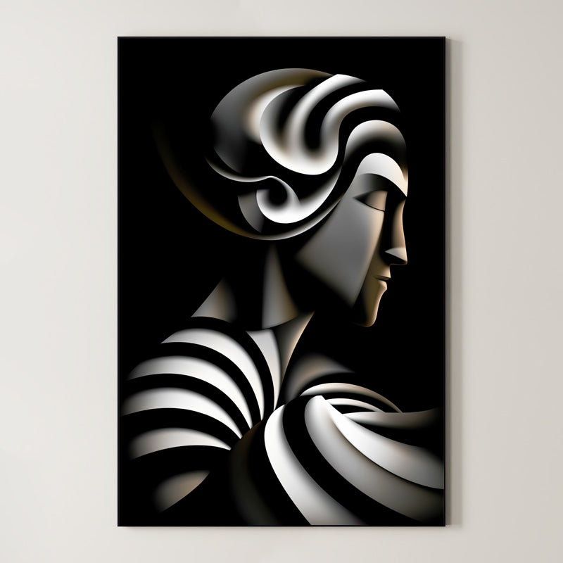 Eternal Flow – Surreal Sculptural Portrait Wall Art 520