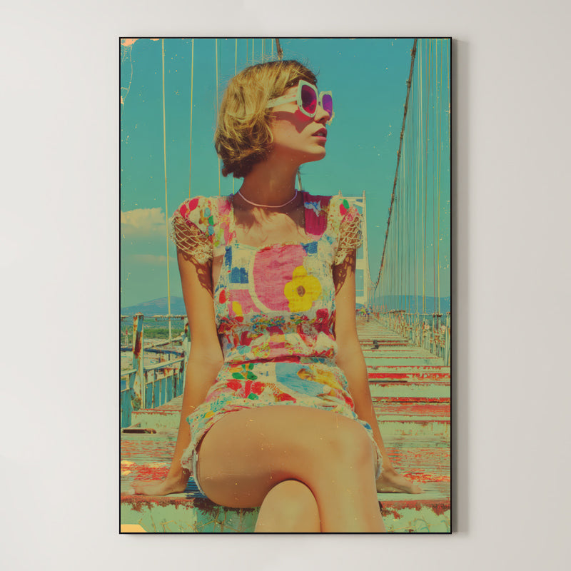 Retro Summer Portrait – Surreal Vintage Warm Figure Wall Art 356 Main image