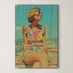 Retro Summer Portrait – Surreal Vintage Warm Figure Wall Art 356