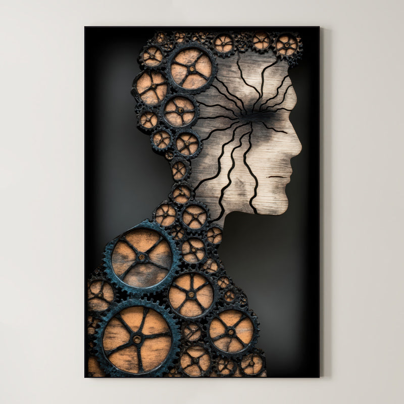 Contemporary Steampunk Silhouette – Surreal Steampunk Wall Art 490 Main image