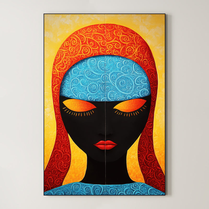 Swirl and Silence – Surreal Folk Psychedelic Wall Art 570 Main image
