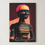 Synthetic Stillness – Surreal Graphic Neon Profile Wall Art 598