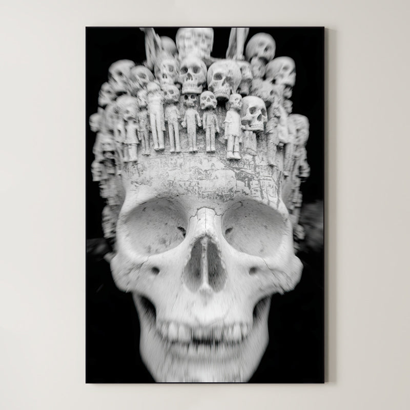 Skull and Figures – Surreal Sculptural Memento Mori Wall Art 446