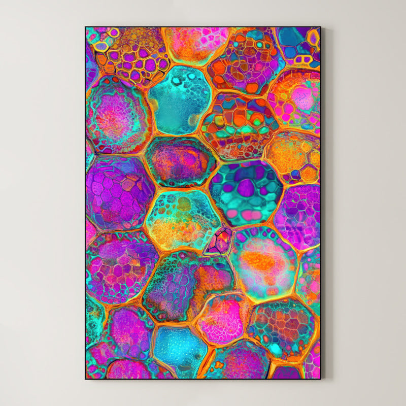 Prismatic Lattice – Surreal Psychedelic Honeycomb Abstract Wall Art 305 Main image