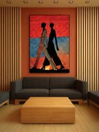 Graphic Minimalist Figures – Surreal Abstract Duo Wall Art 241