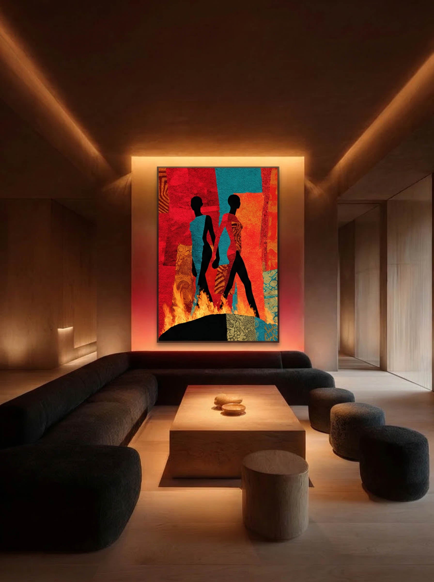 Modern Abstract Silhouettes – Surreal Figure Study Wall Art 242