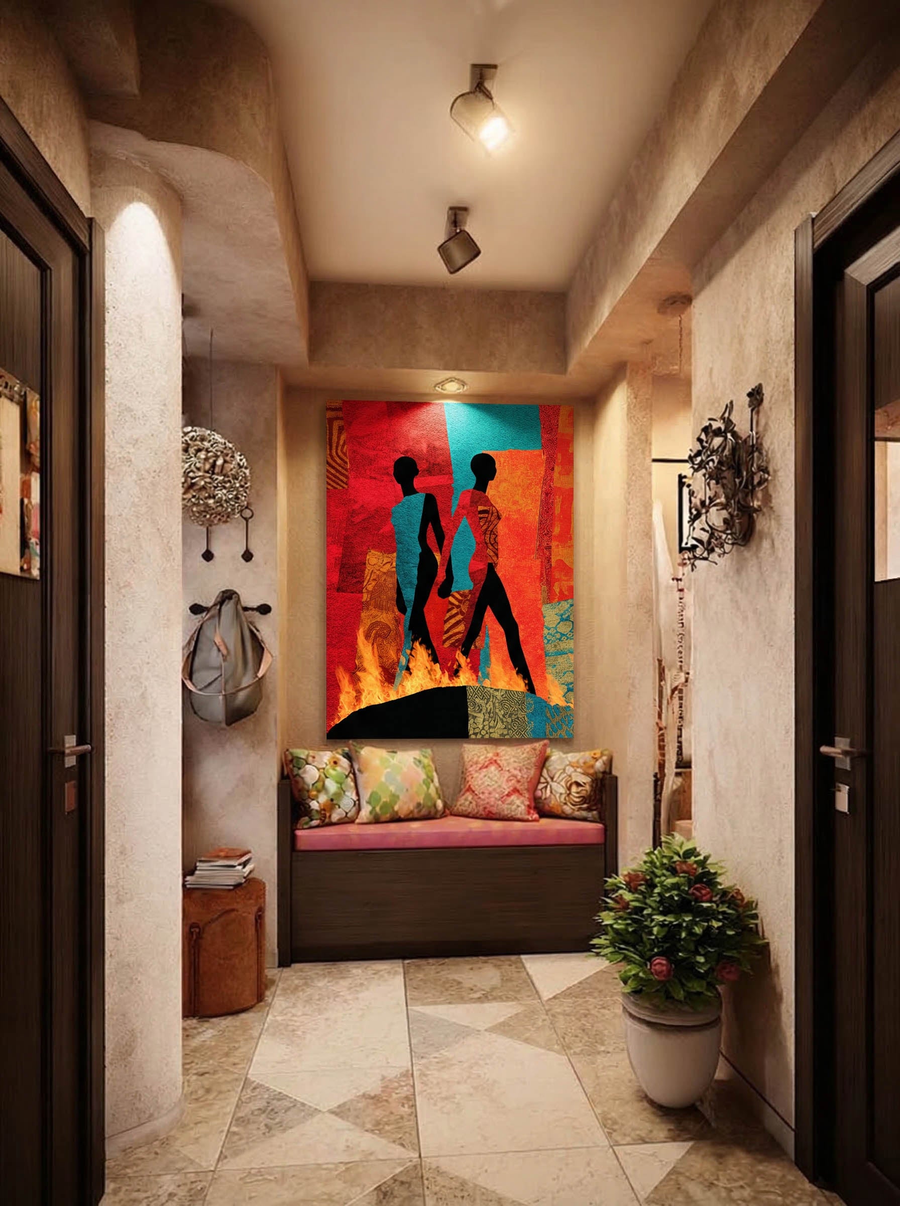 Modern Abstract Silhouettes – Surreal Figure Study Wall Art 242