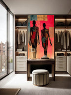 Modern Patchwork Silhouette – Surreal Textile Figure Wall Art 243