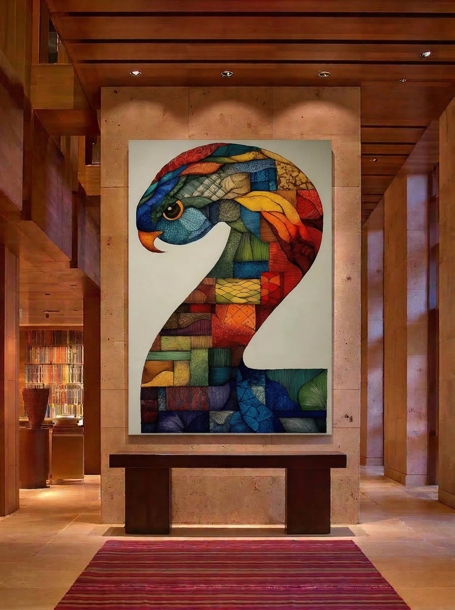 Mosaic Number Two – Surreal Graphic Symbol Wall Art 245 Secondary image