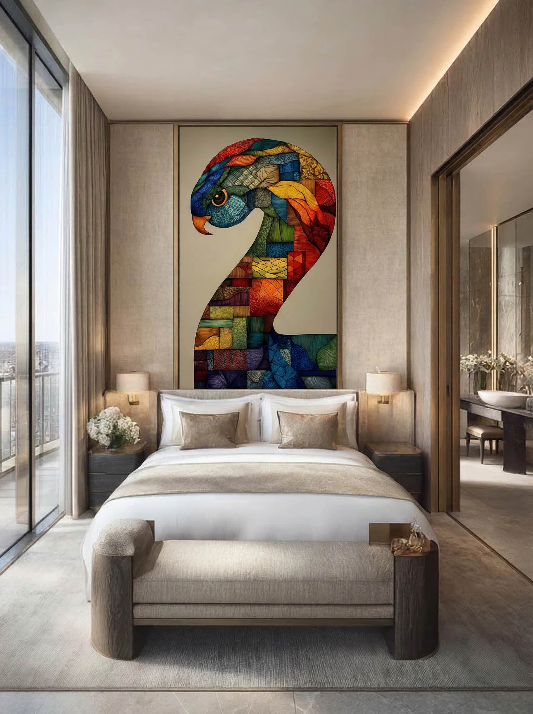 Mosaic Number Two – Surreal Graphic Symbol Wall Art 245