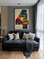 Mosaic Number Four – Surreal Graphic Symbol Wall Art 246