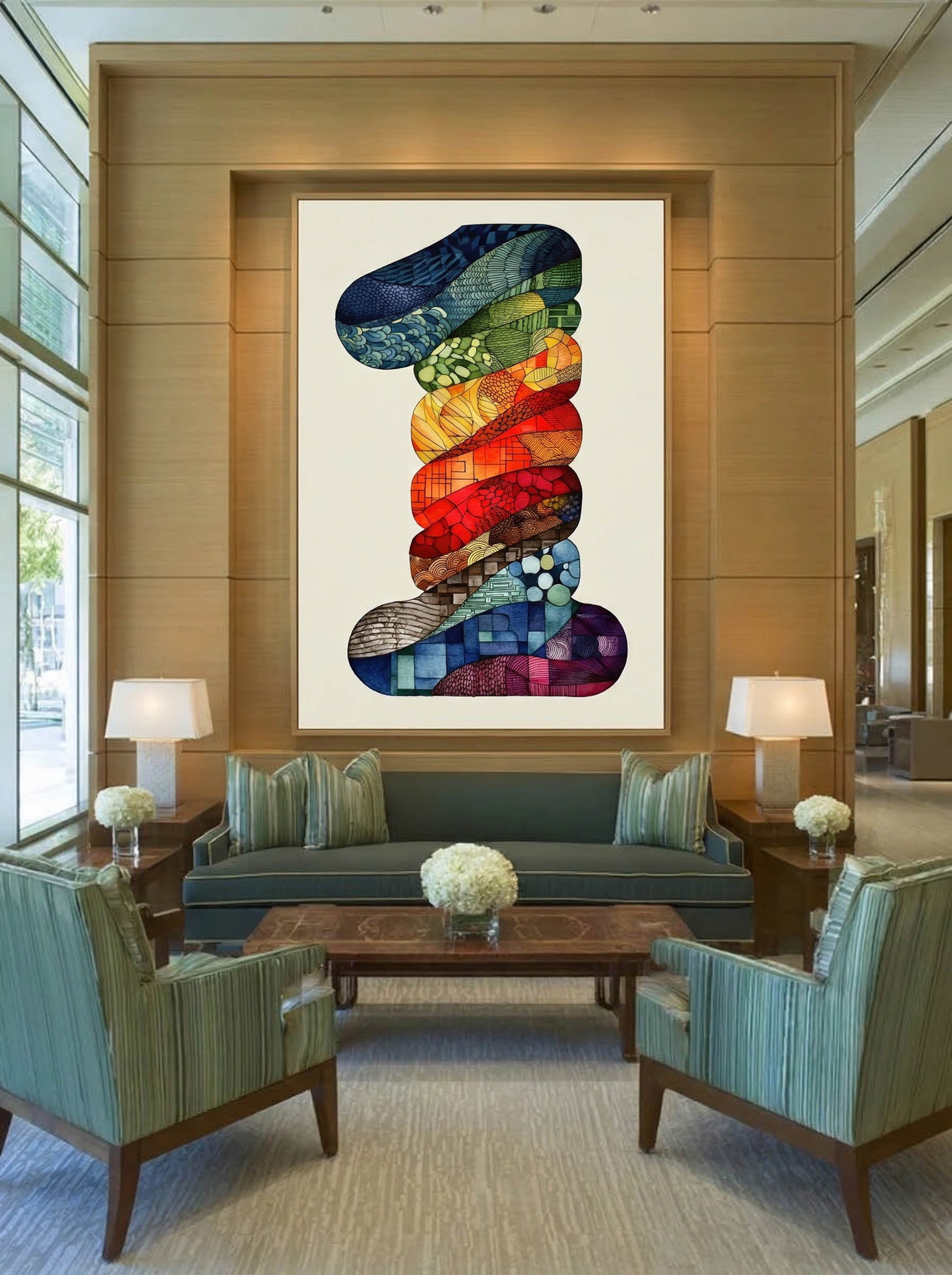 Mosaic Number One – Surreal Graphic Symbol Wall Art 247 Secondary image