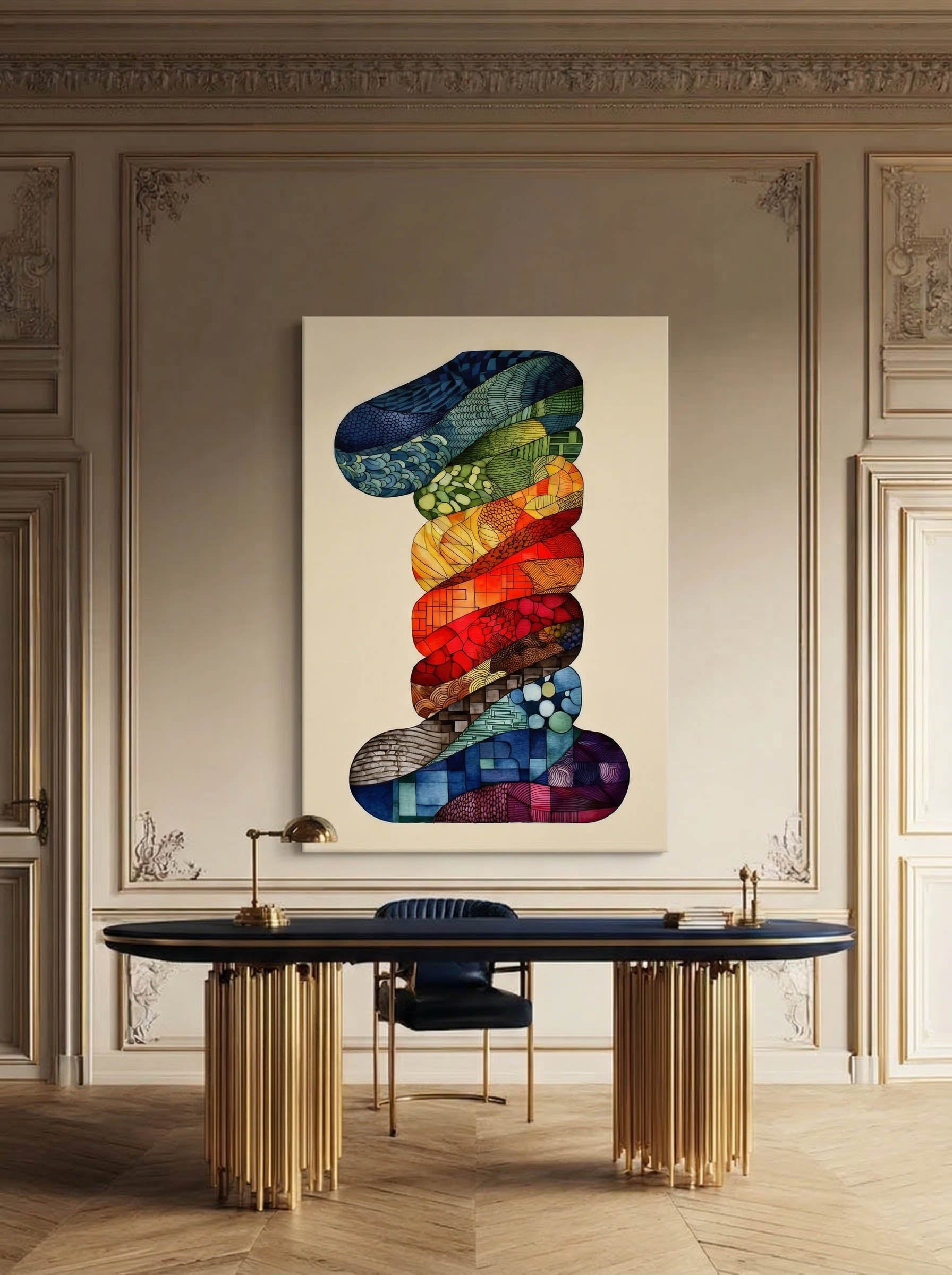Mosaic Number One – Surreal Graphic Symbol Wall Art 247