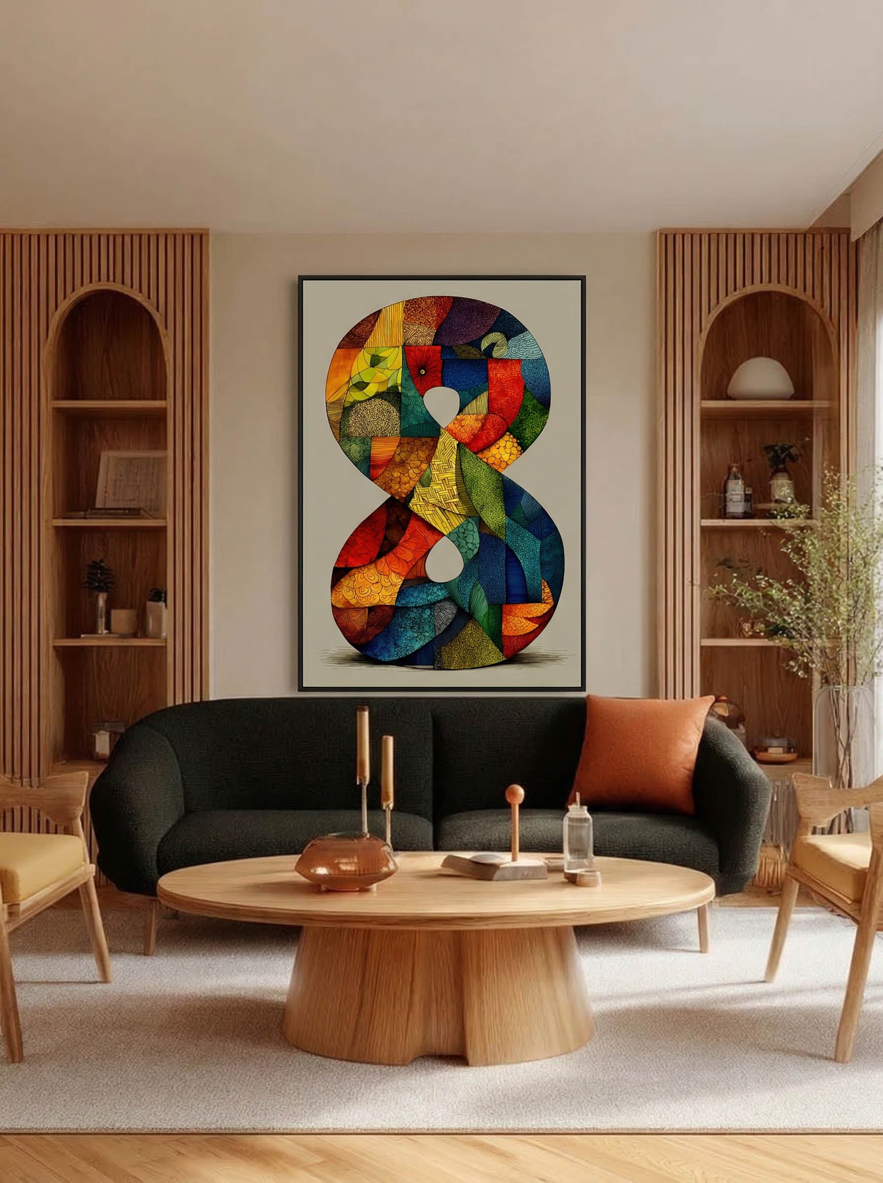 Mosaic Number Eight – Surreal Graphic Symbol Wall Art 249 Secondary image