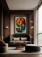 Mosaic Number Nine – Surreal Graphic Symbol Wall Art 253